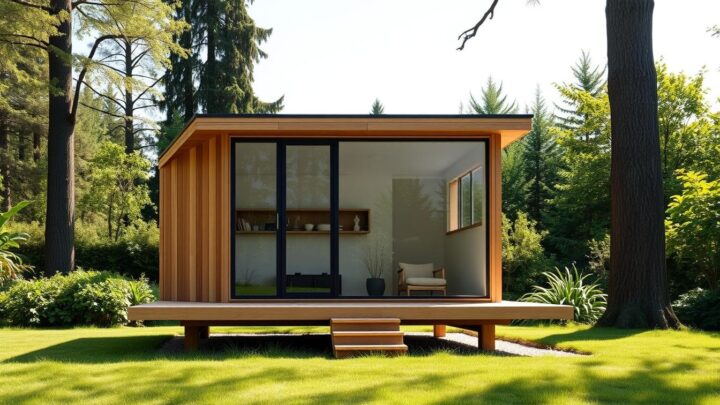 Modernes Gartenhaus günstig kaufen als Auslaufmodell ohne Mängel