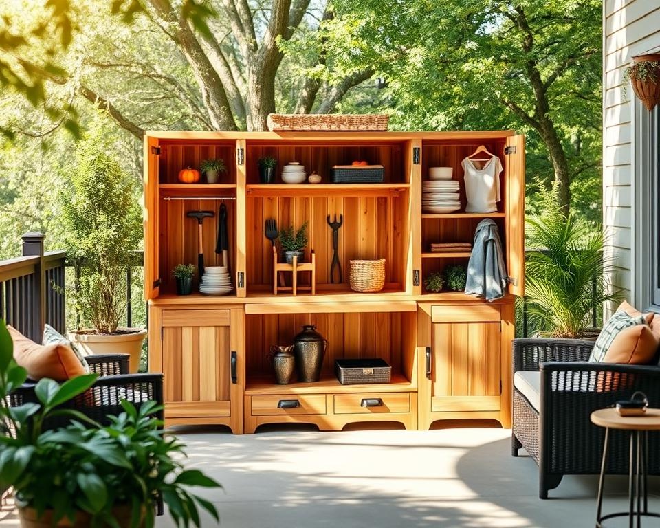 Terrassenschrank Aufbewahrungslösung Terrassenschrank Aufbewahrungslösung