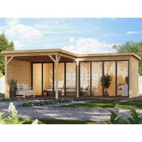 26 % reduziert! Fjordholz modernes Gartenhaus Modell Office IsoSlide 9 VD 18m²