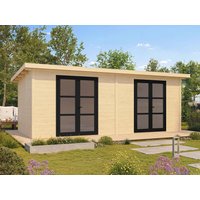26 % reduziert! Fjordholz modernes Gartenhaus Modell Alu Line 28-H 18m²