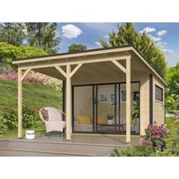 26 % reduziert! Fjordholz modernes Gartenhaus Modell Poel-1 mit Vordach 12m²