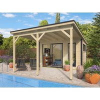 26 % reduziert! Fjordholz modernes Gartenhaus Modell Juist-1 mit Vordach 12m²