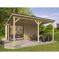 26 % reduziert! Fjordholz modernes Gartenhaus Modell Amrum-5 mit Vordach 20m²