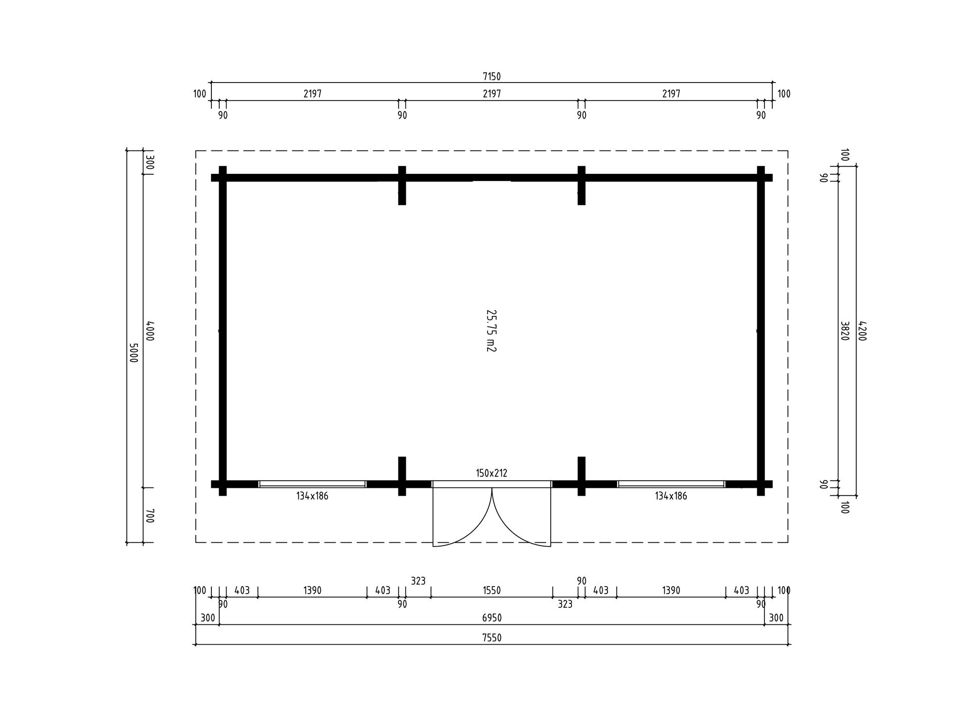26 % reduziert! Fjordholz modernes Gartenhaus Modell Jacob 90 H 28m²