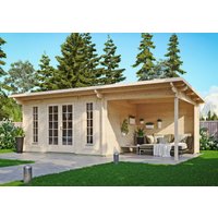 26 % reduziert! Fjordholz modernes Gartenhaus Modell Jacob 44 B mit Seitend 28m²