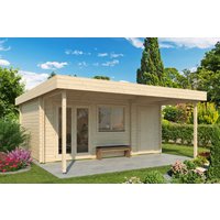 26 % reduziert! Fjordholz modernes Gartenhaus Modell Kurt 44 D mit Vordach 24m²