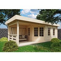 26 % reduziert! Fjordholz modernes Gartenhaus Modell Nora 44 F Klassik 32m²