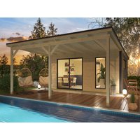 26 % reduziert! Fjordholz modernes Gartenhaus Modell Juist-4 mit Vordach 20m²
